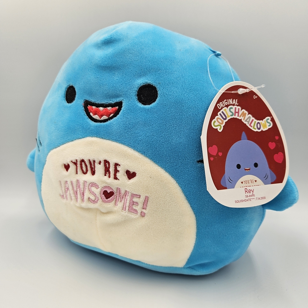 Squishmallow Rey the Shark Plush 8” — Valentine “You’re Jawsome” NWT